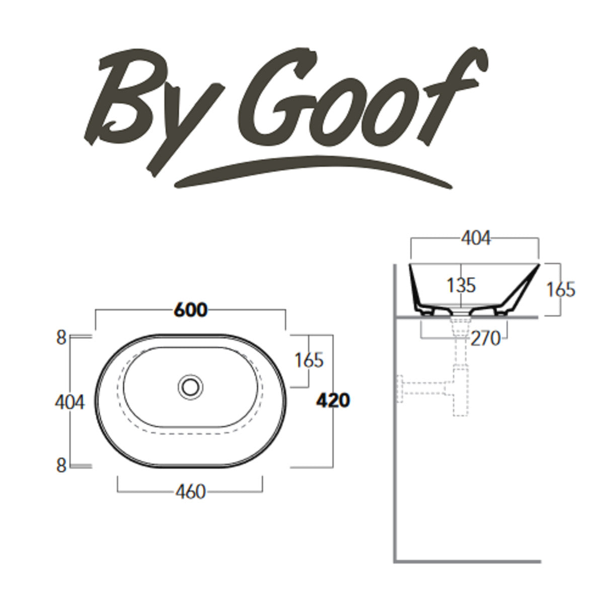 Lavabo de diseño Mees ovalado blanco mate