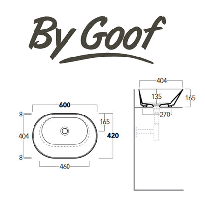 Lavabo de diseño Mees ovalado blanco mate