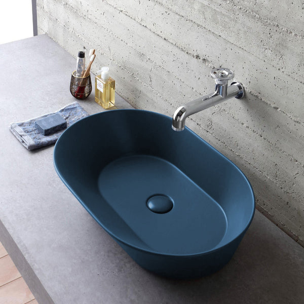 Mees design waskom ovaal | 60x42x16,5cm | Mat blauw