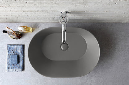 Mees design waskom ovaal mat grijs