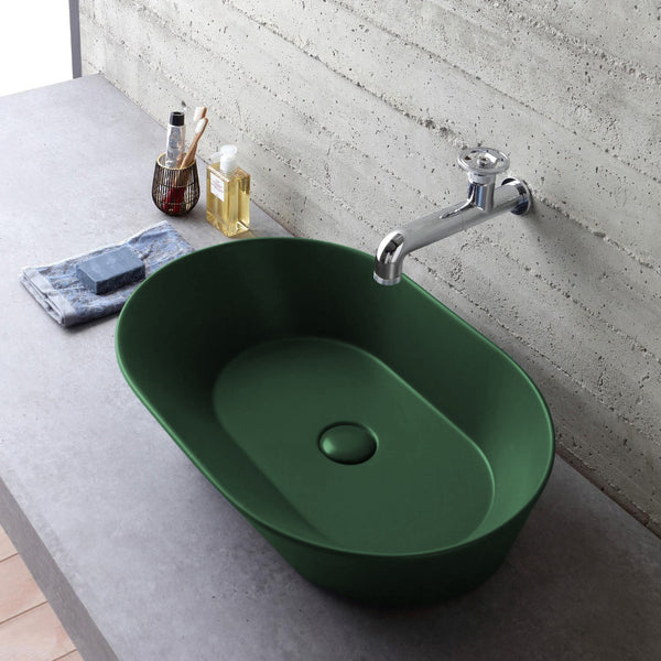 Mees design waskom ovaal | 60x42x16,5cm | Mat groen