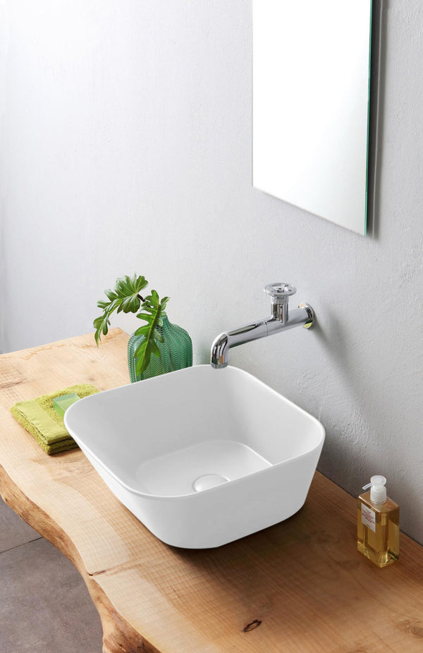 Mees design waskom vierkant | 42x42x16,5cm | mat wit