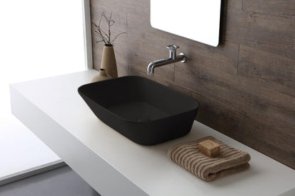 Lavabo de diseño Mees rectangular negro mate