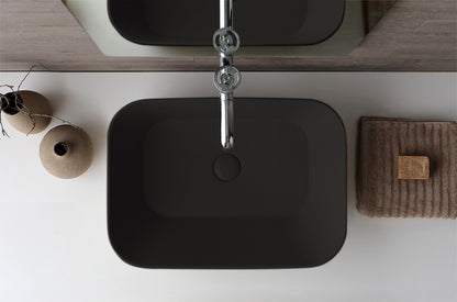 Lavabo de diseño Mees rectangular negro mate