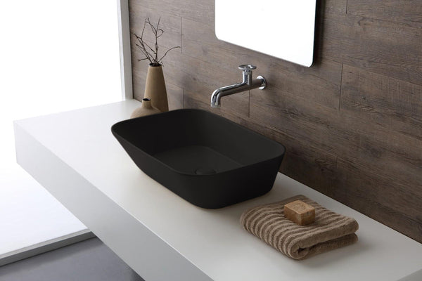 Lavabo de diseño Mees rectangular negro mate