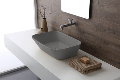 Lavabo de diseño Mees rectangular gris mate