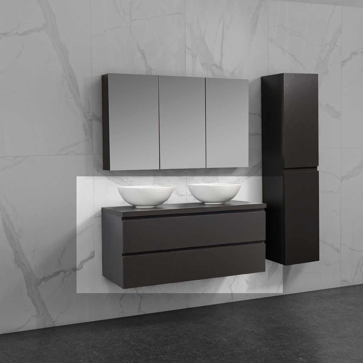 Organizador de cajones 32x11x6cm 3 compartimentos gris