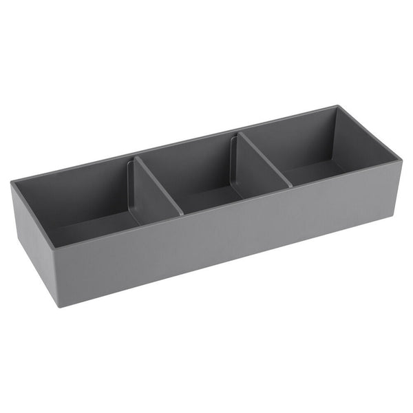Organizador de cajones 32x11x6cm 3 compartimentos gris