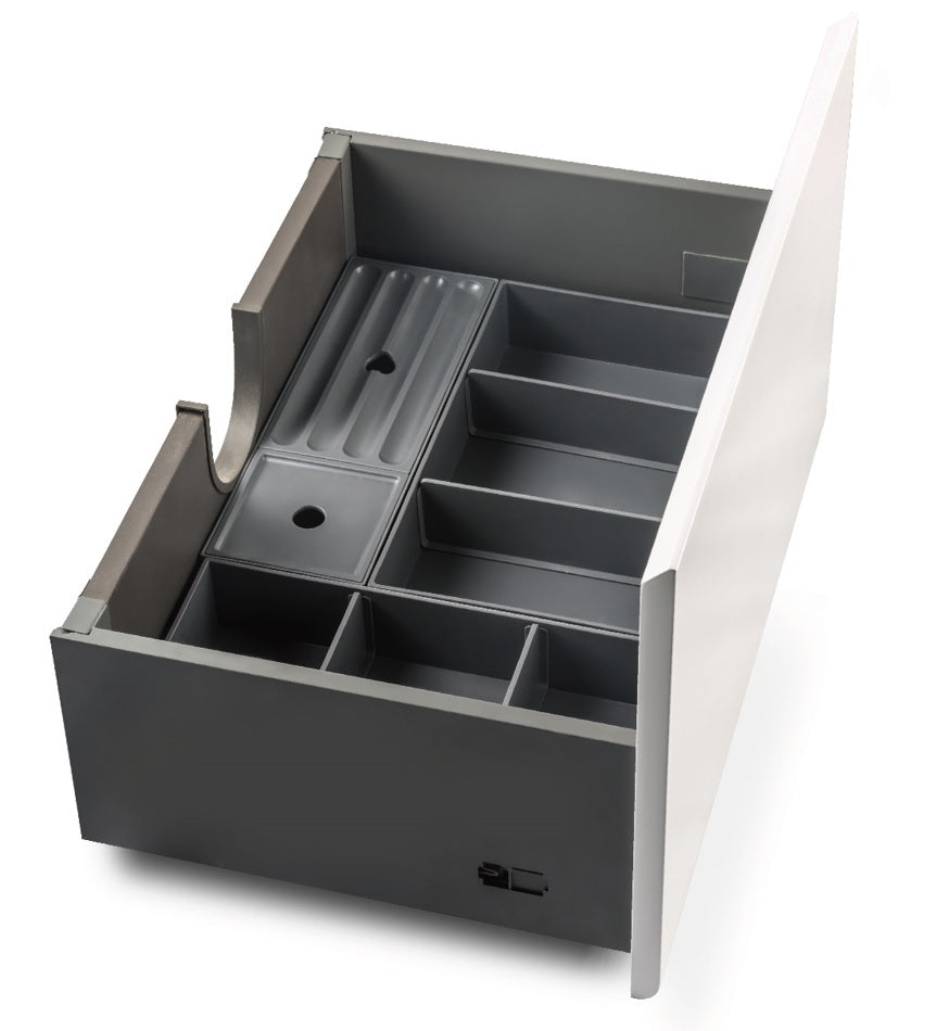 Organizador de cajones 32x21x6cm 3 compartimentos gris
