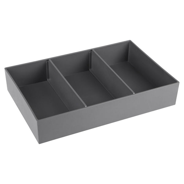 Organizador de cajones 32x21x6cm 3 compartimentos gris
