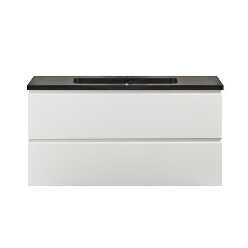 Kwartsteen wastafel Tieme 120cm zwart zonder kraangat - WDtegels
