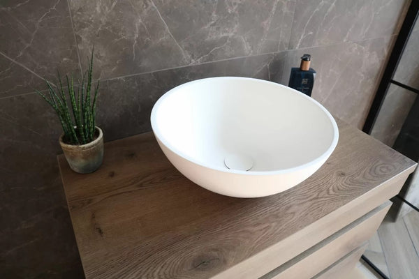 Waskom Max Solid Surface | 37x37x14,5cm | Mat wit
