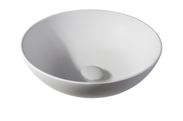 Solid surface washbasin Sanne white