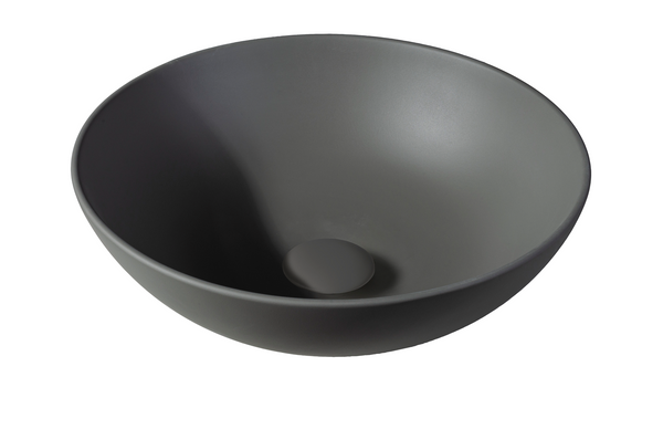 Solid surface washbasin Sanne gray