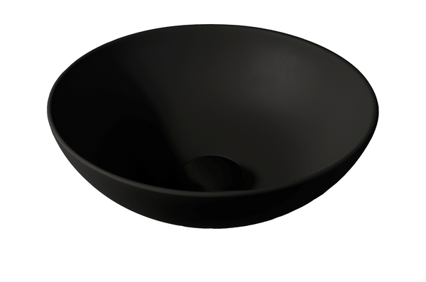 Solid surface washbasin Sanne black