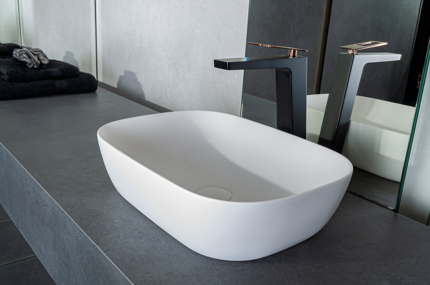 Solid surface waskom Maud wit - WDtegels