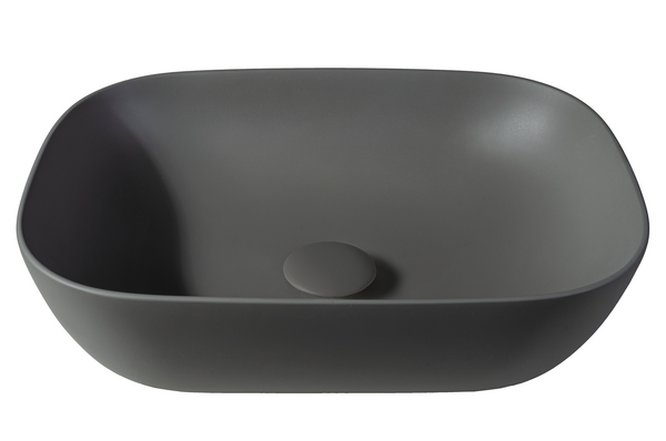 Solid surface washbasin Maud gray
