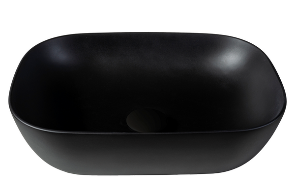 Solid surface washbasin Maud black