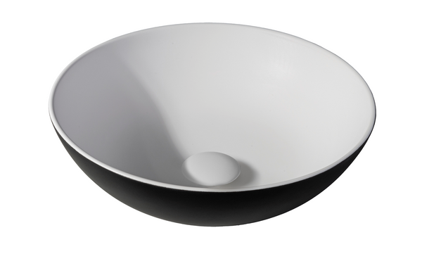 Solid surface washbasin Sanne black EXT