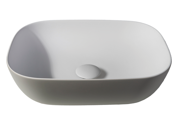 Solid surface waskom Maud | 46x34x12,2cm | Greige EXT