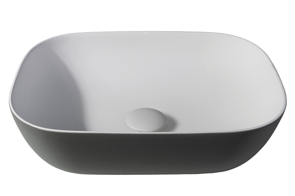 Solid surface washbasin Maud gray EXT