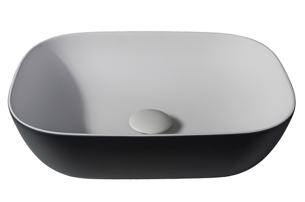 Solid surface waskom Maud | 46x34x12,2cm | Antraciet EXT