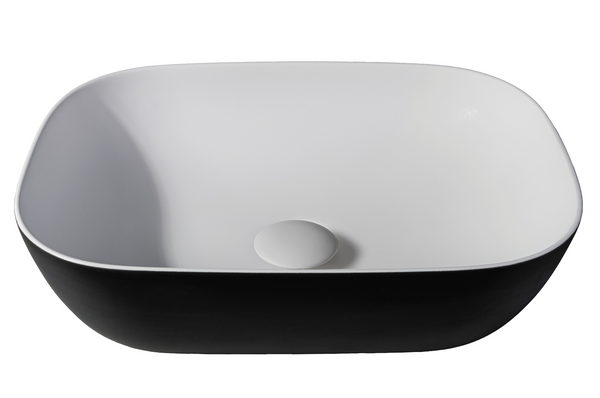 Solid surface washbasin Maud black EXT
