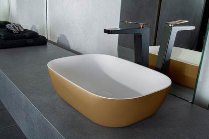 Lavabo de superficie sólida Maud gold EXT