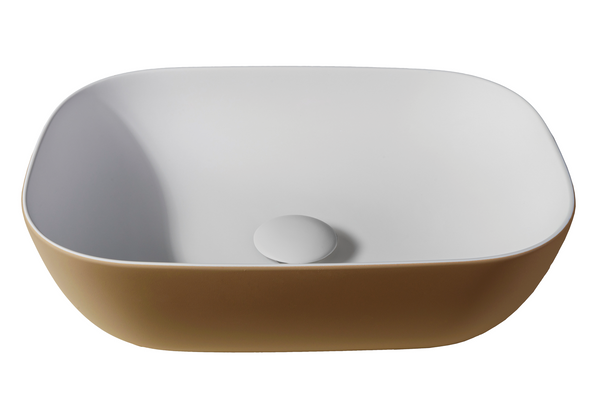 Solid surface waskom Maud | 46x34x12,2cm | Goud EXT