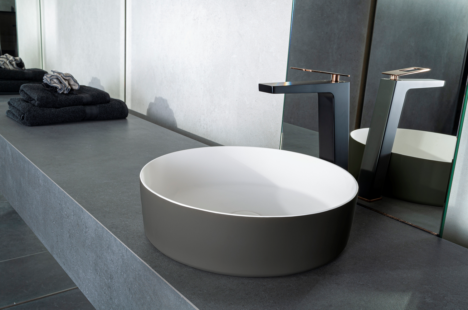 Solid surface waskom Tess grijs EXT - WDtegels