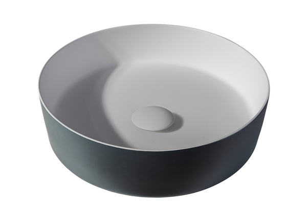 Solid surface washbasin Tess anthracite EXT