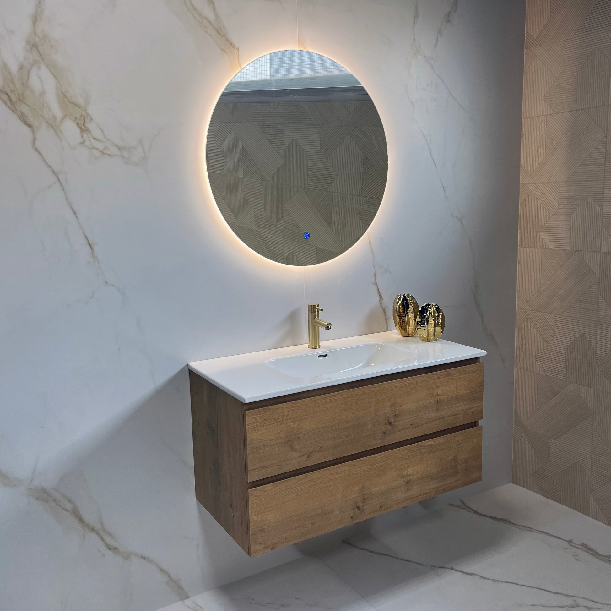 Badkamerspiegel 100cm LED, touch knop, anti-condens - WDtegels