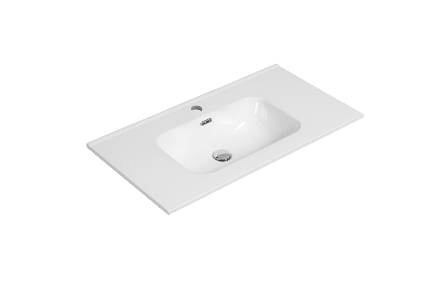 Lavabo de cerámica Tieme blanco 1005x480x175 con orificio para grifería