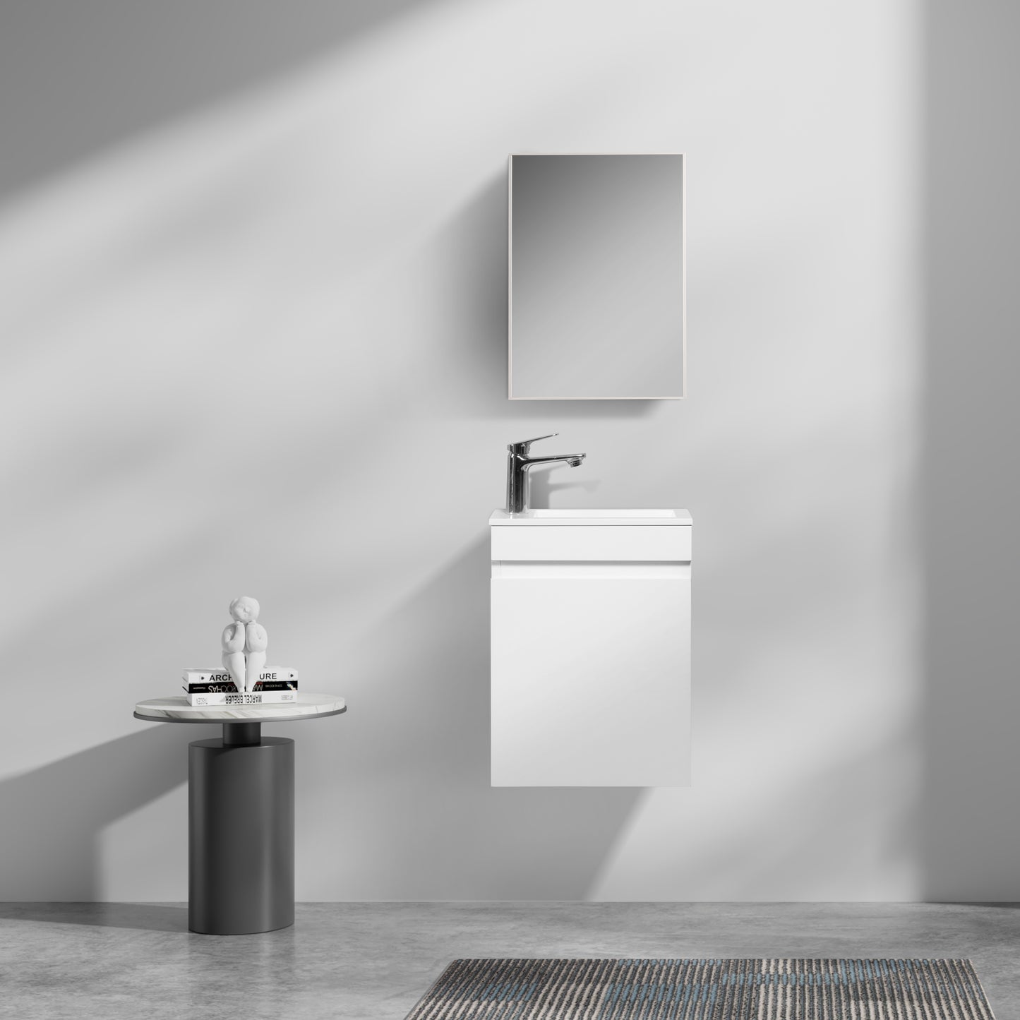 Fonteinkast Tieme hoogglans wit