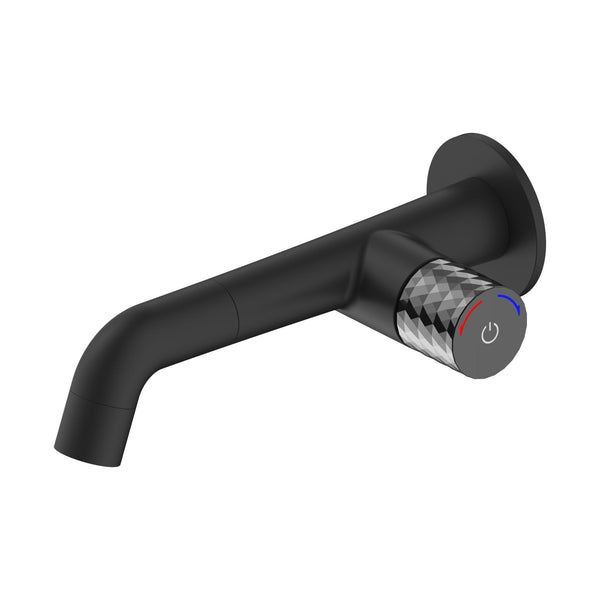 Aloni Flow Basin Mixer Tap | Push Button | Concealed | Matt Black