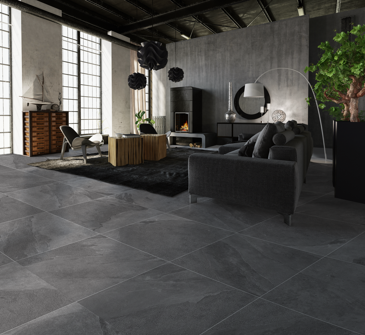 Vloer- en wandtegel Mustang Dark 59,5x59,5 rett - foto 2