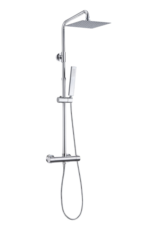 Twenty eco thermostatische regendoucheset | Opbouw vierkant | Chroom