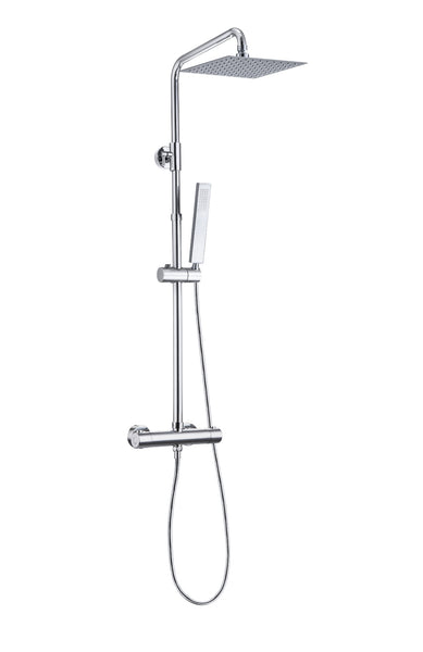 Twenty eco thermostatische regendoucheset | Opbouw vierkant | Chroom