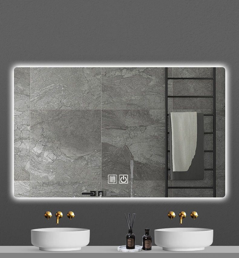 Aloni Queen rechthoekige badkamerspiegel 80x60cm met LED-verlichting