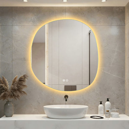 Aloni Pebble organische spiegel 80x85cm zonder lijst sfeerbeeld