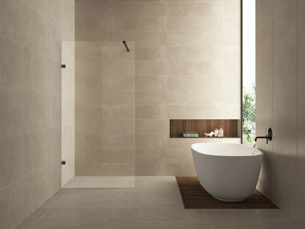 Less walk-in shower 50 x 200 cm Nano clear glass/matte black Wiesbaden