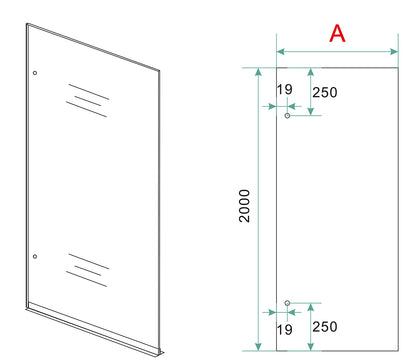 Less walk-in shower 60 x 200 cm Nano clear glass/matt white Wiesbaden