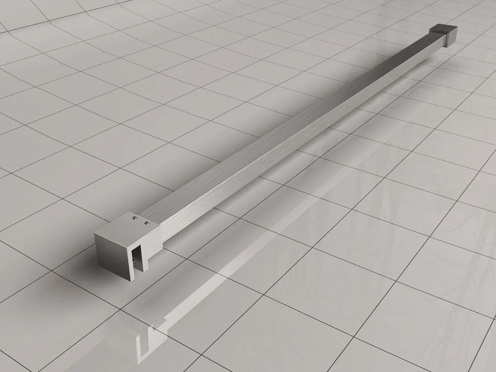 Less walk-in shower 120 x 200 cm nano clear glass/brushed steel Wiesbaden