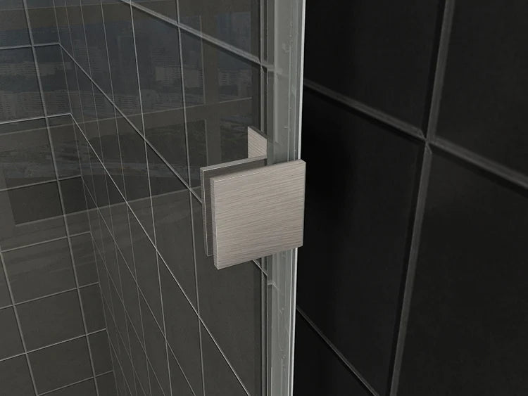 Less walk-in shower 120 x 200 cm nano clear glass/brushed steel Wiesbaden