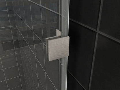 Less walk-in shower 50 x 200 cm Nano clear glass/brushed steel Wiesbaden
