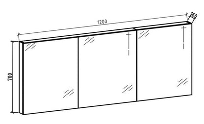 Spiegelkast Tieme mat grijs 120x70x16cm - WDtegels