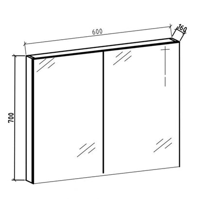 Armario espejo Tieme gris mate 60x70x16cm