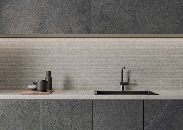 Vloer- en wandtegel Limestone Dark 80x80 rett - foto 2