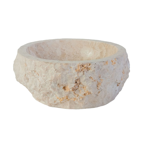 Eroded Natural Marble Basin | 30 35x15cm | Cream
