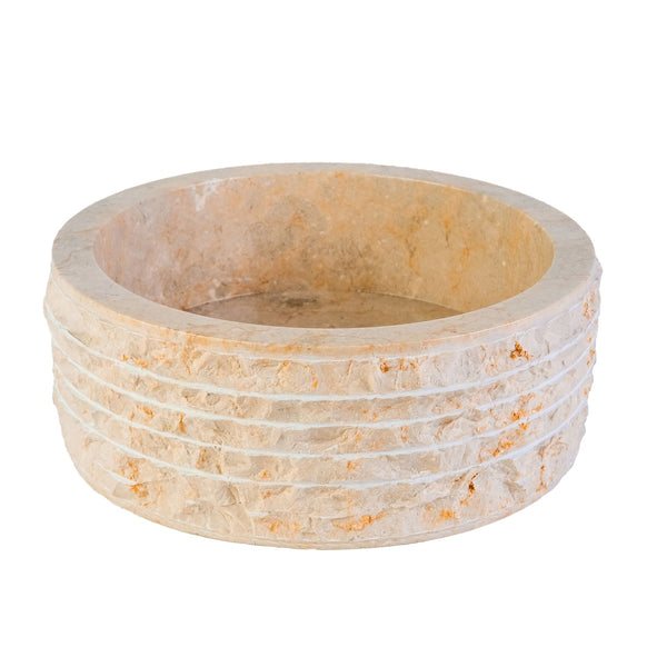 Marble Alur Basin | 40x15cm | Polished Interior | Cream